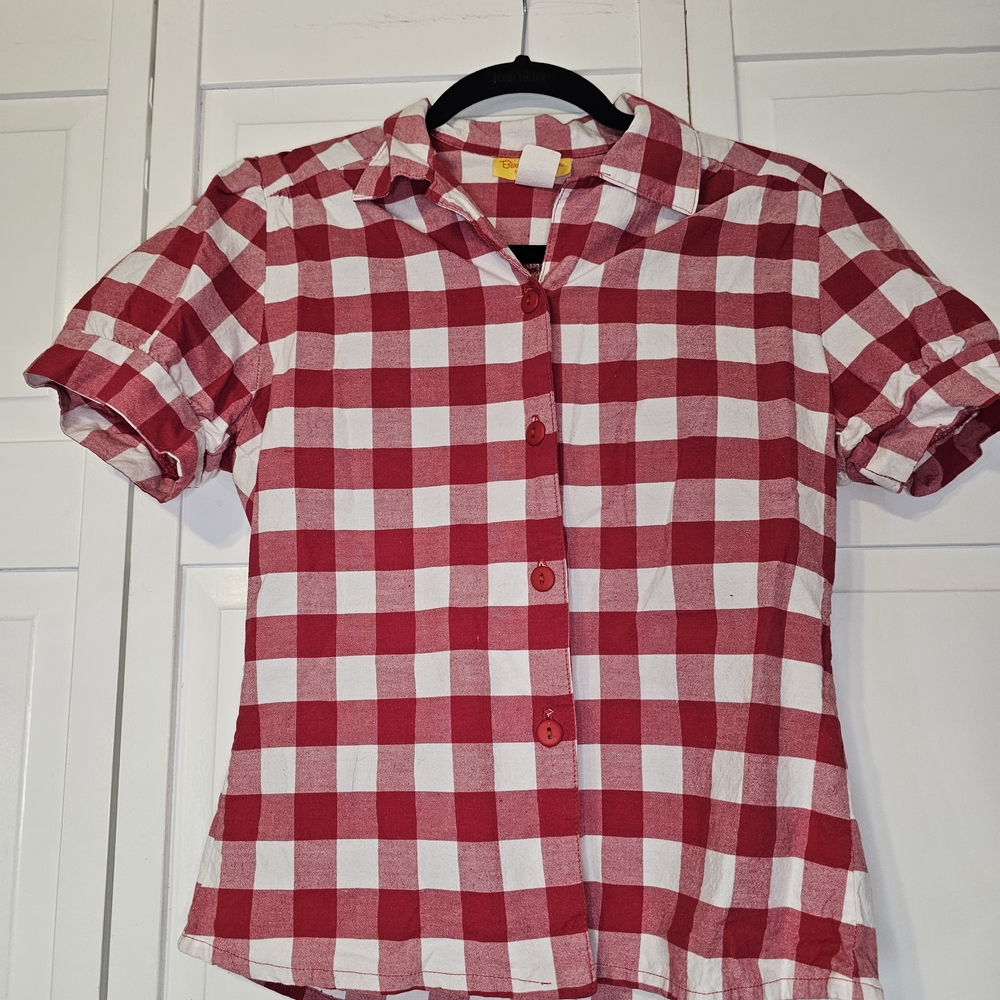 Bernie Dexter Red and White Checkered Top